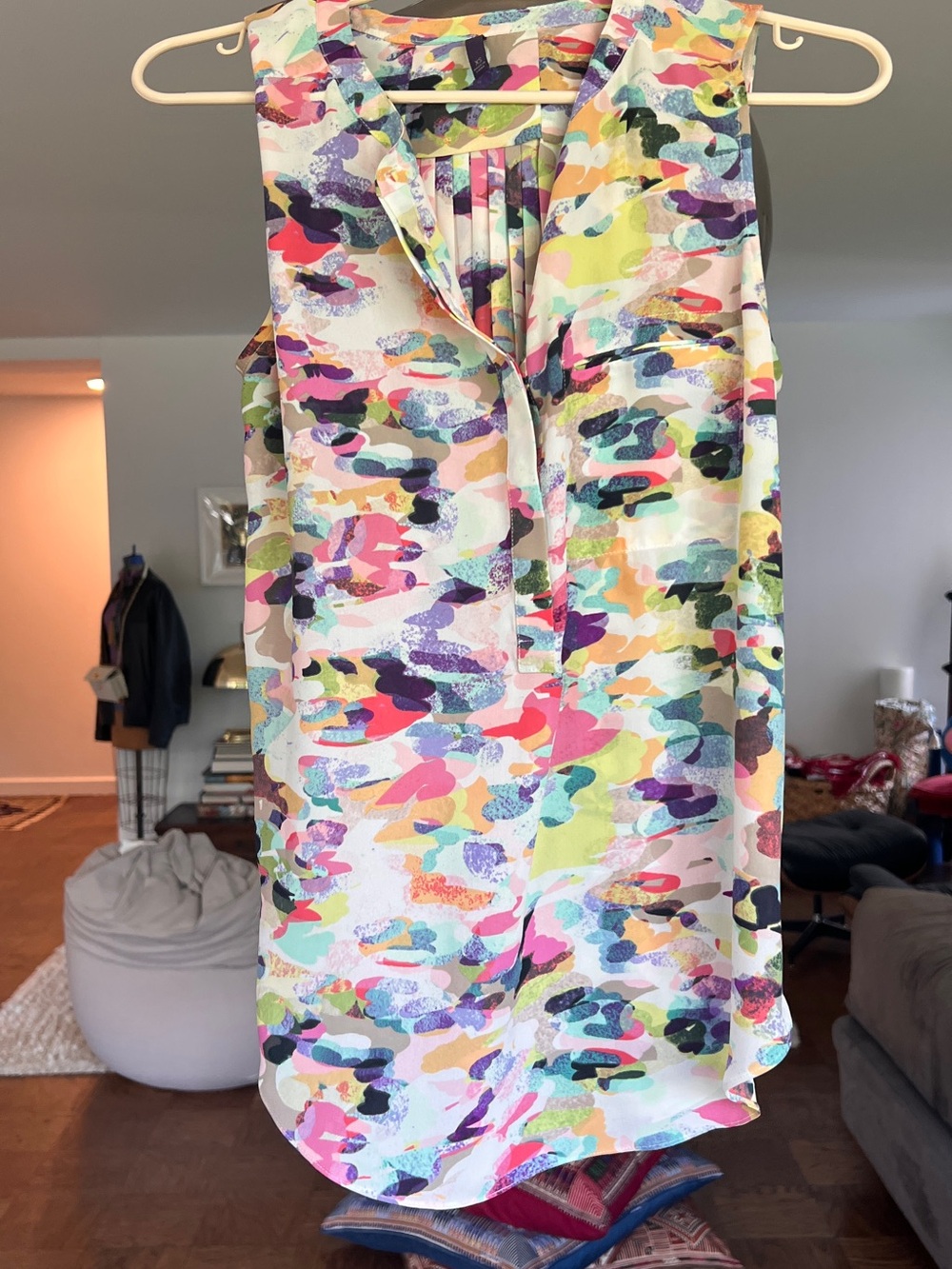 NYDJ Multicolor Abstract Print Sleeveless Blouse
